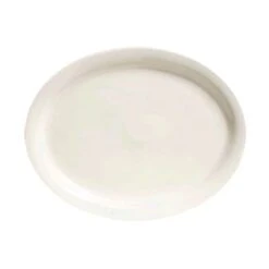 Tuxton TNR-014 Nevada 13-1/4" Eggshell Oval Platter - 12 / CS