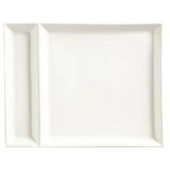 World Tableware SL-900 Slate White Rectangle Cocktail Plate - 24 / CS