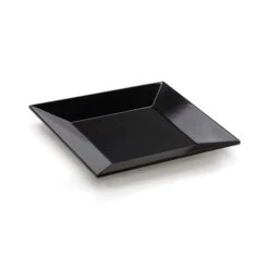 G.E.T. ML-104-BK Siciliano Black Melamine 10" Square Plate - 12 / CS