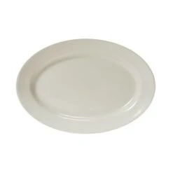 Tuxton TRE-012 Reno 10-1/2" Eggshell Oval Platter - 24 / CS