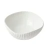 Bon Chef 9913 WHITE Sandstone 10" Square X 4"H Ribbed Bowl 2 Bon Chef 9913 WHITE Sandstone 10" Square X 4"H Ribbed Bowl -Libbey Kitchenware Store 232950