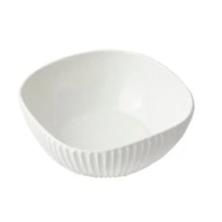 Bon Chef 9913 WHITE Sandstone 10" Square X 4"H Ribbed Bowl