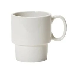 Tuxton BEM-1003 10 Oz. Eggshell Stackable Mug - 24 / CS