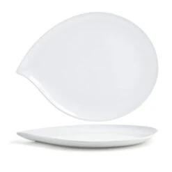 FOH DOS021WHP21 White 15.25" Teardrop Platter - 4 / CS