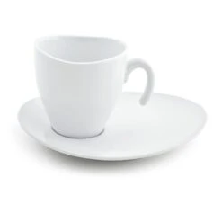FOH DCS010WHP22 Ellipse 8 Ounce Cup & Saucer - 6 / CS