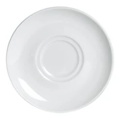 Varick 6900E530 Classic Cafe White 6-1/4" Double Well Saucer - 12 / CS