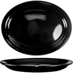 International Tableware CAN-14-B Black 13-1/4 " Platter - 12 / CS