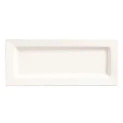 World Tableware SL-24 Slate White 10.75" Rectangular Plate - 12 / CS