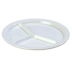 Carlisle KL10202 Kingline White 3-Compartment Dinner Plate - Dozen