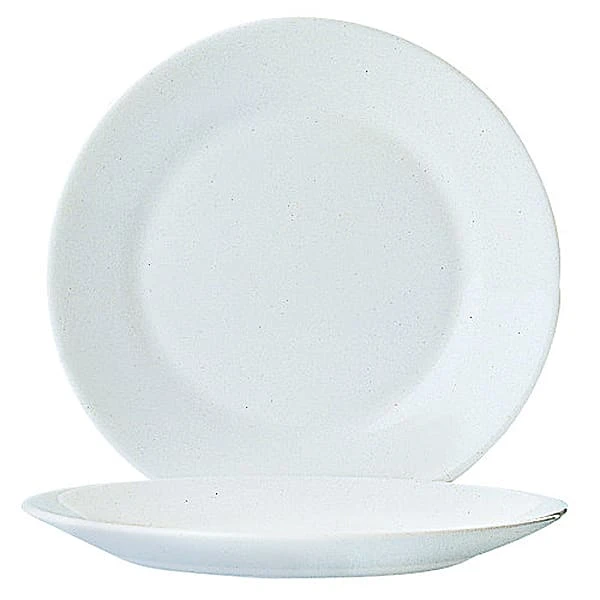Arcoroc 22522 Restaurant White 9-3/8" Plate - 24 / CS 3 Arcoroc 22522 Restaurant White 9-3/8" Plate - 24 / CS