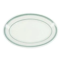 Homer Laughlin China 1551 Green Band Oval 11" Platter - Dozen