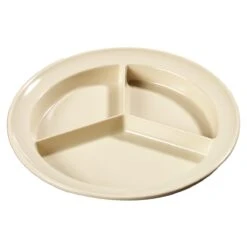 Carlisle KL20325 Kingline Tan 3-Compartment Plate - Dozen