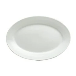 Buffalo F8010000323 Bright White Ware Oval 7" Platter - 36 / CS