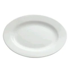 Buffalo F8010000373 Bright White Ware 13" Oval Platter - 12 / CS