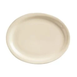 World Tableware NR-14 Kingsmen White 13-1/4" Oval Platter - 12 / CS