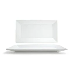 FOH SPT000WHP10 Kyoto 18" X 10" White Platter - 2 / CS