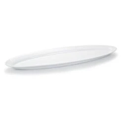 FOH SPT028WHP11 White 23.5" X 8" Long Oval Platter - 4 / CS