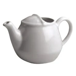 Hall China 82-WH White 16 Oz. London Teapot With Knob Cover - 12 / CS