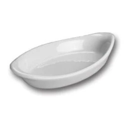 Hall® China 520-WH White 6 Oz. Oval Welsh Rarebit Dish - 24 / CS