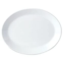 Steelite 11010142 Simplicity White 12" Oval Coupe Platter - 12 / CS