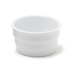 FOH ASC007WHP23 White 3 Ounce Ribbed Cup / Ramekin - 12 / CS