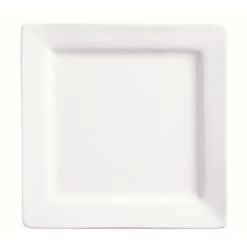 World Tableware SL-6 Slate Bright White 6-1/4" Square Plate - 36 / CS