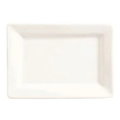 World Tableware SL-20 Slate White 8" X 6" Rectangular Plate - 24 / CS