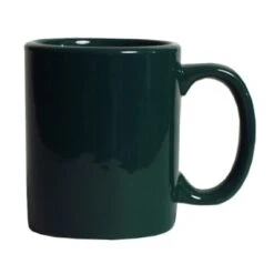 Tuxton BGM-1202 12 Oz. Hunter Green C-Handle Mug - 24 / CS