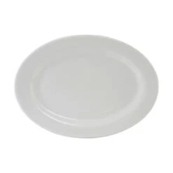 Tuxton ALH-136 Alaska 14" White Rolled Edge Platter - 12 / CS