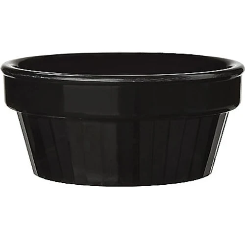 G.E.T. R-4-BK Black Melamine 4 Oz. Stackable Ramekin - 48 / CS 3 G.E.T. R-4-BK Black Melamine 4 Oz. Stackable Ramekin - 48 / CS