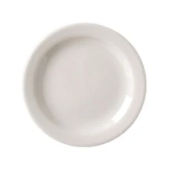 Vertex China VNR-7 Vista 7.25" White Narrow Rim Plate - 36 / CS