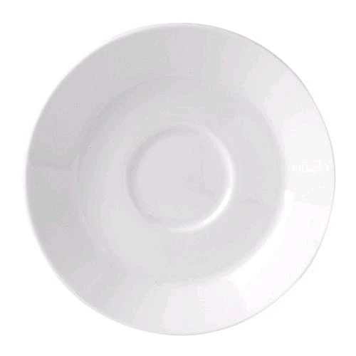 Steelite 9001C317 Monaco Vogue 4-5/8" White Saucer - 36 / CS 3 Steelite 9001C317 Monaco Vogue 4-5/8" White Saucer - 36 / CS