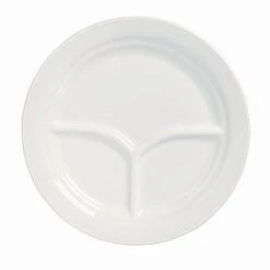 Syracuse China 950093763 Flint 3-Compartment Plate - 12 / CS