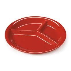 G.E.T. CP-10-RSP Red Sensation Melamine 3-Compartment Plate - 12 / CS
