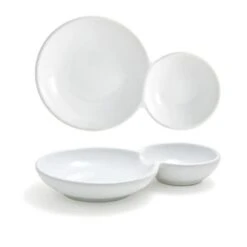 FOH DBO122WHP23 Harmony Bento 6.5" Duo Plate - 12 / CS