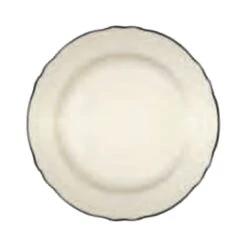 Homer Laughlin 548847 Styleline Black Carolyn 10.58" Plate - 12 / CS