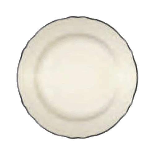 Homer Laughlin 548847 Styleline Black Carolyn 10.58" Plate - 12 / CS 3 Homer Laughlin 548847 Styleline Black Carolyn 10.58" Plate - 12 / CS