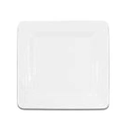 EGS D9SQRR-W Pebble Creek White 9" Square Plate - 6 / CS