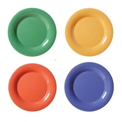 G.E.T. SP-WP-10-MIX Mardi Gras Melamine Wide Rim 10.5" Plate - 12 / CS