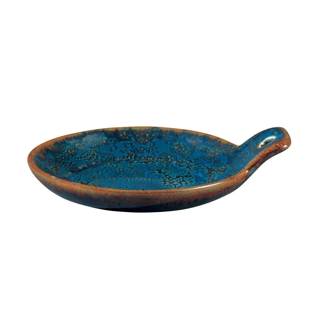 Oneida F1468994109 Studio Pottery Blue 4" Cocktail Plate - 48 / CS 3 Oneida F1468994109 Studio Pottery Blue 4" Cocktail Plate - 48 / CS