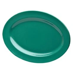 EGS D812OV-AG Rio Autumn Green Oval 12-3/4" Melamine Platter - 6 / CS