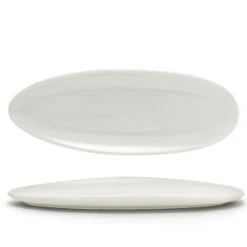 FOH DSU008BEP23 Tides 11.5" Scallop Slim Oval Plate - 12 / CS