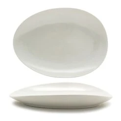 FOH DDP063BEP21 Tides 10" Scallop Oval Plate - 4 / CS