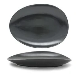 FOH DDP063BKP21 Tides 10" Mussel Oval Plate - 4 / CS