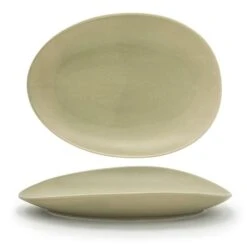 FOH DDP063GRP21 Tides 10" Sea Grass Oval Plate - 4 / CS