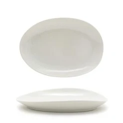 FOH DSP033BEP22 Tides 8" Scallop Oval Plate - 6 / CS