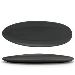 FOH DSU008BKP23 Tides 11.5" Mussel Slim Oval Plate - 12 / CS