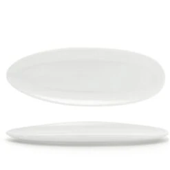 FOH DSU008WHP23 Tides 11.5" Superwhite Slim Oval Plate - 12 / CS
