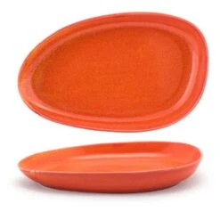 FOH DDP062ORP22 Kiln Blood Orange 11" Oval Plate - 6 / CS