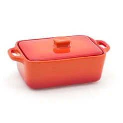 FOH DBO135ORC23 Kiln Blood Orange 10 Ounce Dish With Lid - 12 / CS
